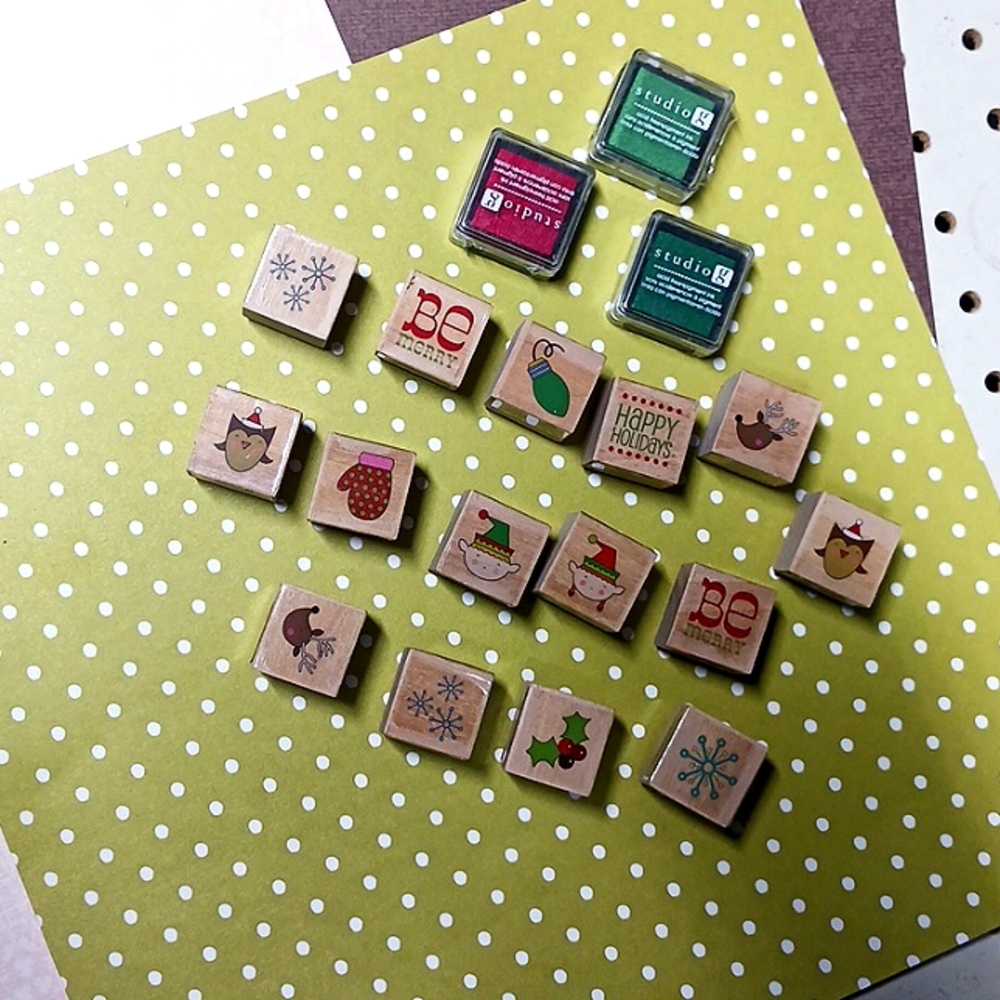 🔹️Holiday stamp set with ink - Picture 1 of 2